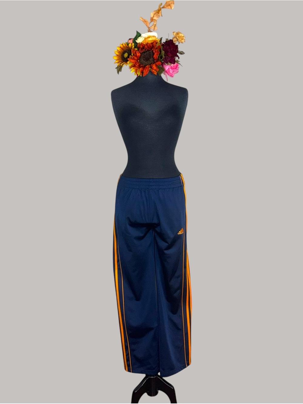 adidas Navy Sweatpants with Orange Side Stripes - Picture 2 of 16